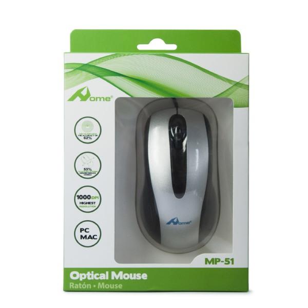 TECNO SHOP Mouse ottico cablato Home silver e nero